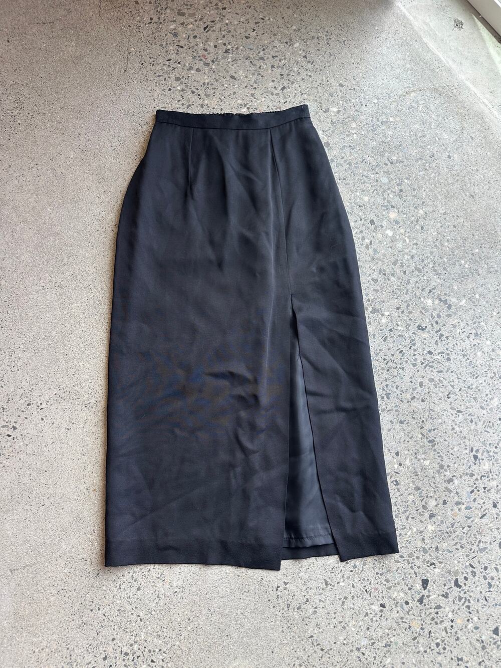 Vintage Michael Marcella Size 6 Skirt Black Midi Pencil Skirt Made in USA